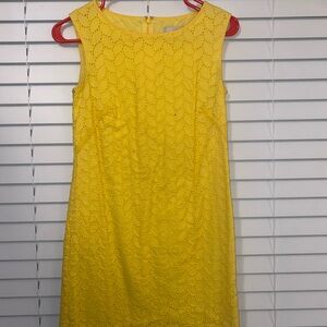 LOFT Sunny Yellow Lace Mini Dress